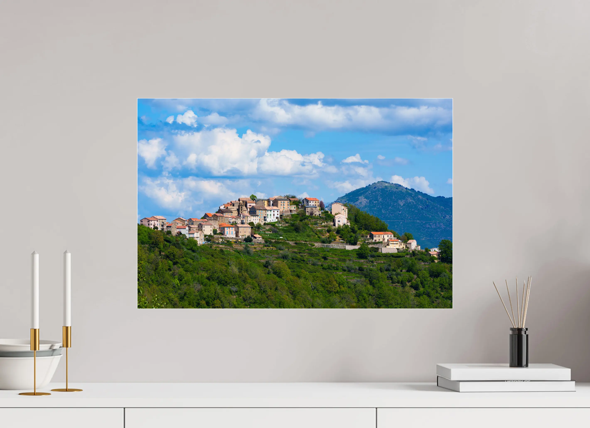 Riventosa, village suspendu en Haute-Corse – Photo d’art pour déco murale, tirage papier ou plexi Ref.48 corsevision