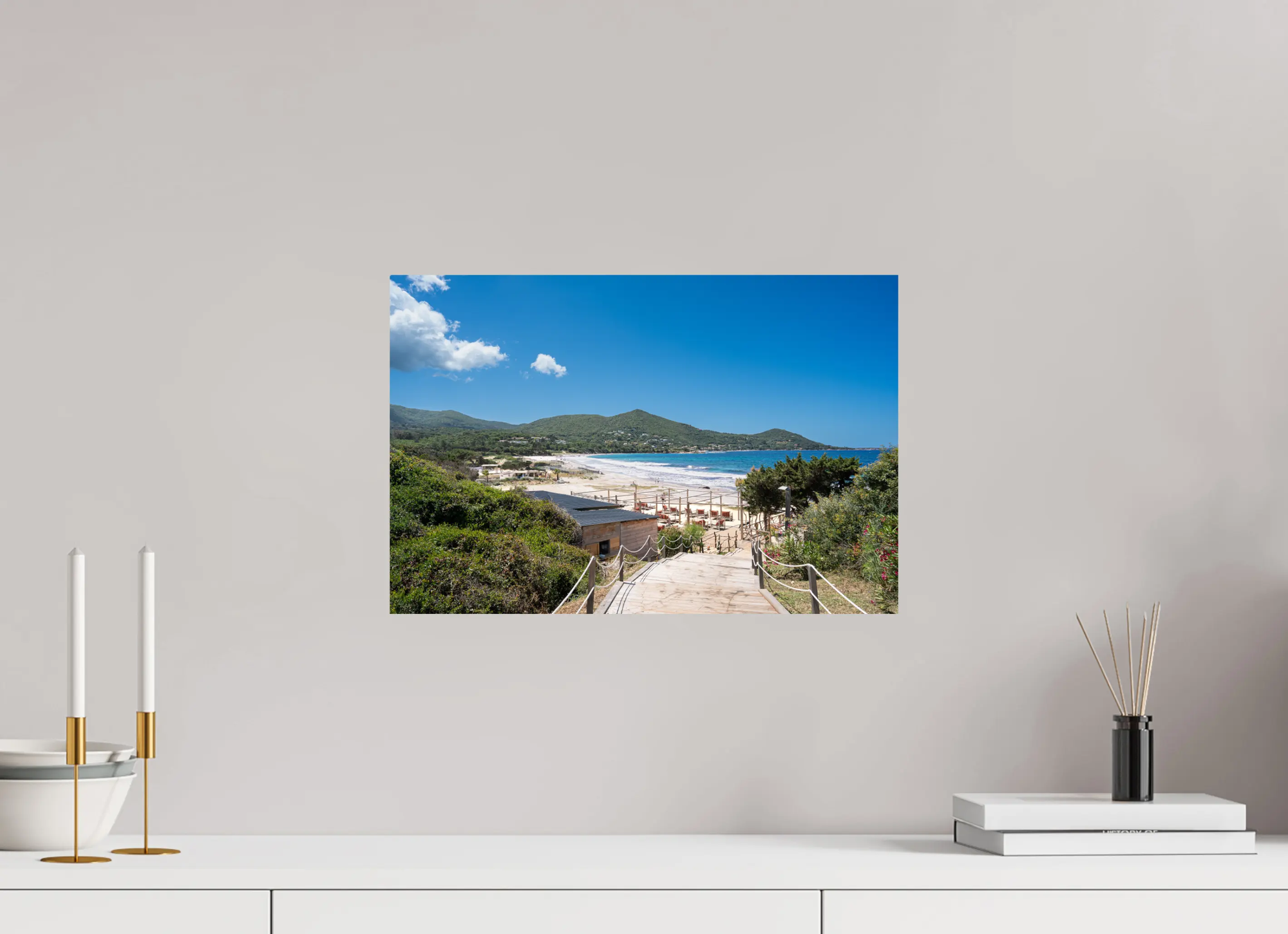 Plage de Mare e Sole – Photo d’art de la plage corse (papier, plexi) Ref.71 corsevision