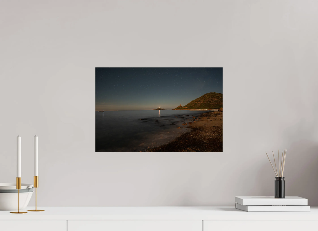 45 x 30 cm, Tirage Photo sur Plexi Îles Sanguinaires de nuit – Photo d’art (papier, plexi) Ref.97