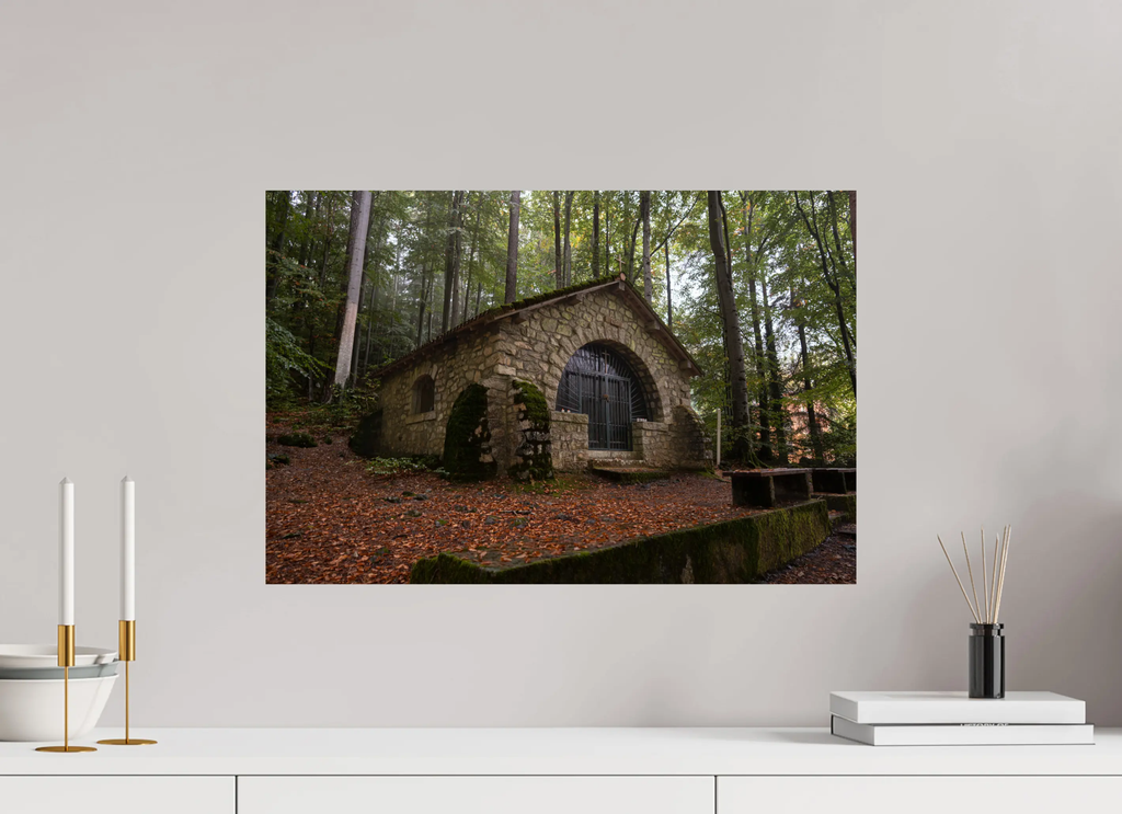 60 x 40 cm, Tirage photo sur Fuji Crystal DP Chapelle de Vizzavona – photo d’art (papier, plexi) Ref.103