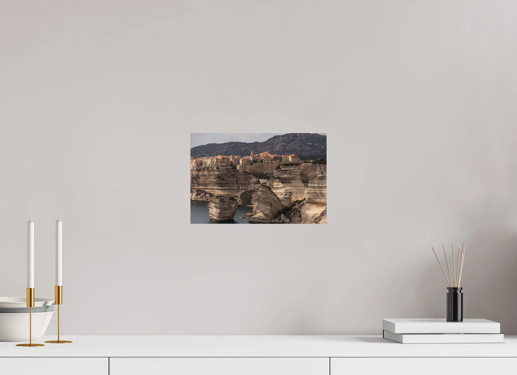 30 x 20 cm, Tirage photo sur Fuji Crystal DP Bonifacio – Photo d’art des falaises corses (papier, plexi) Ref.94