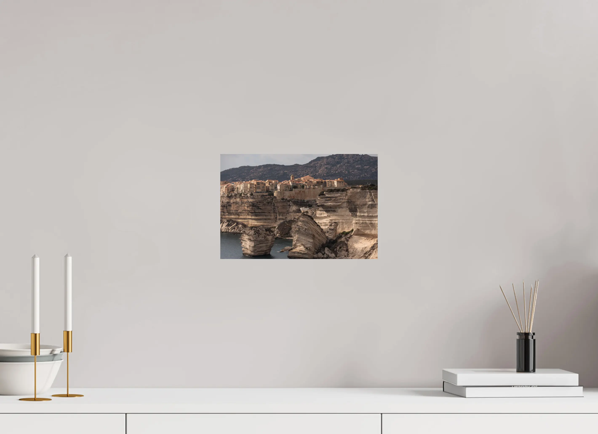 30 x 20 cm, Tirage photo sur Fuji Crystal DP Bonifacio – Photo d’art des falaises corses (papier, plexi) Ref.94