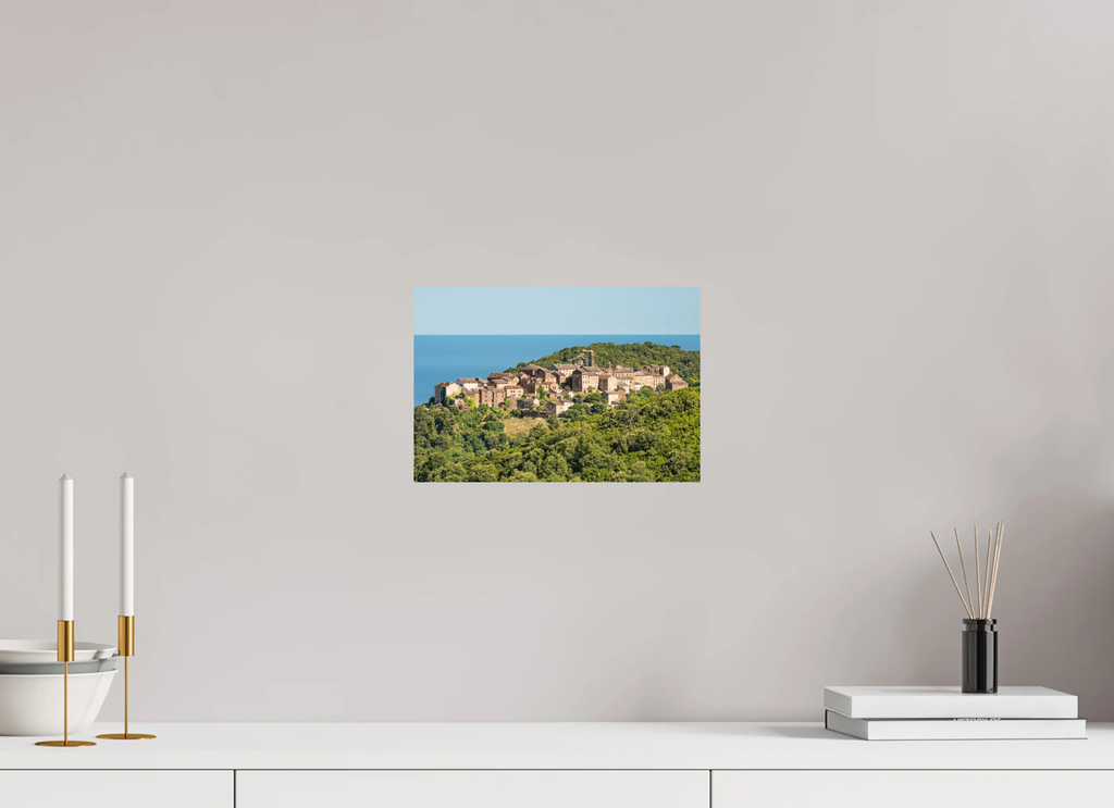 Penta-di-Casinca, village corse avec vue sur mer – Photo d’art en tirage papier ou plexiglas Ref.42 corsevision
