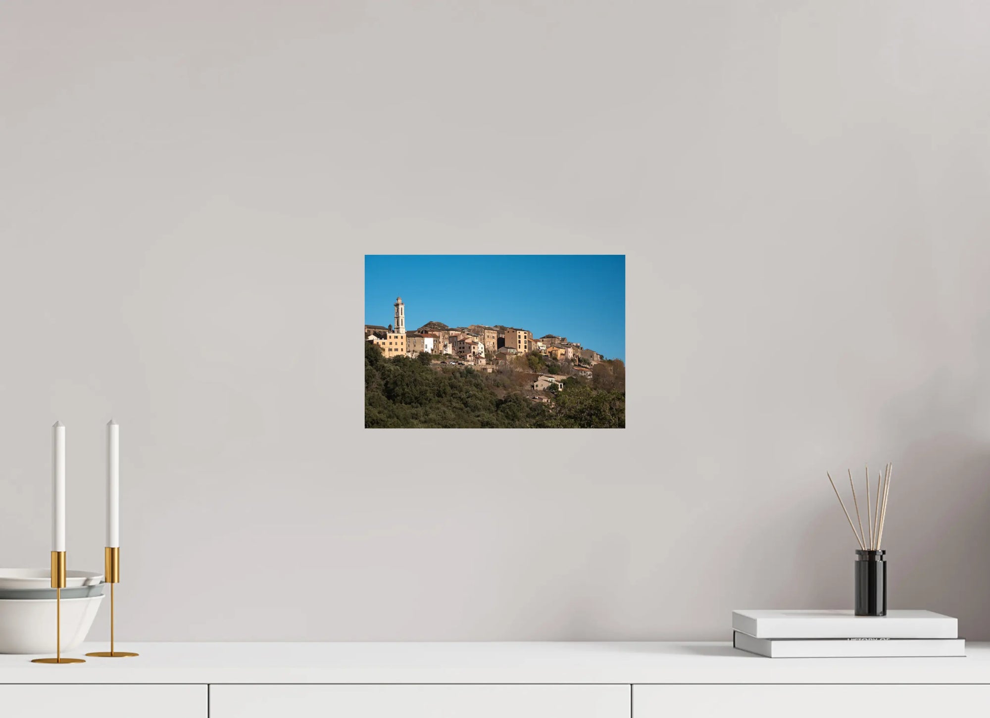 30 x 20 cm, Tirage photo sur Fuji Crystal DP Borgo, joyau perché de Haute-Corse – Photo d’art lumineuse et authentique Ref.119