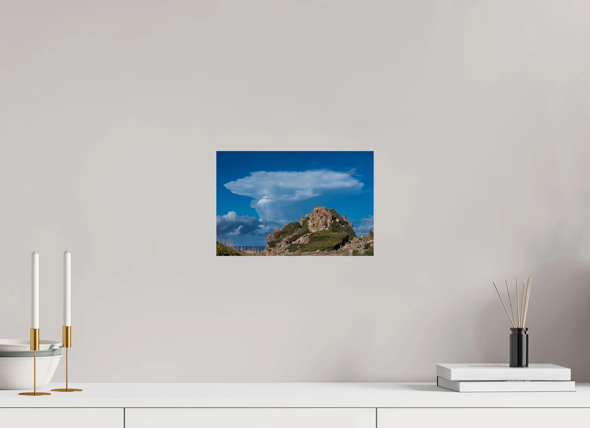 30 x 20 cm, Tirage Photo sur Plexi Ciel et roches de la Parata – Photo d’art en Corse (Papier, plexi) Ref.107