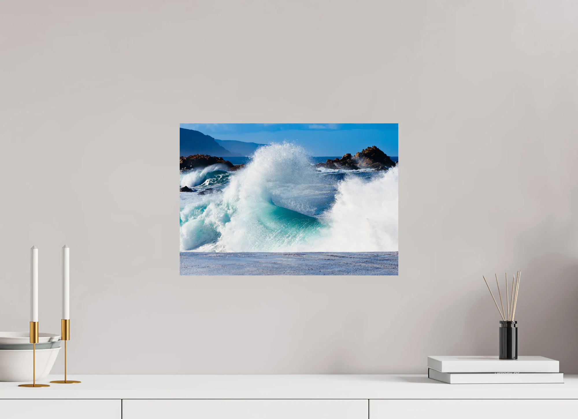 Vagues spectaculaires – Plage du Liamone, photo d’art corse (papier, plexi) Ref.63 corsevision