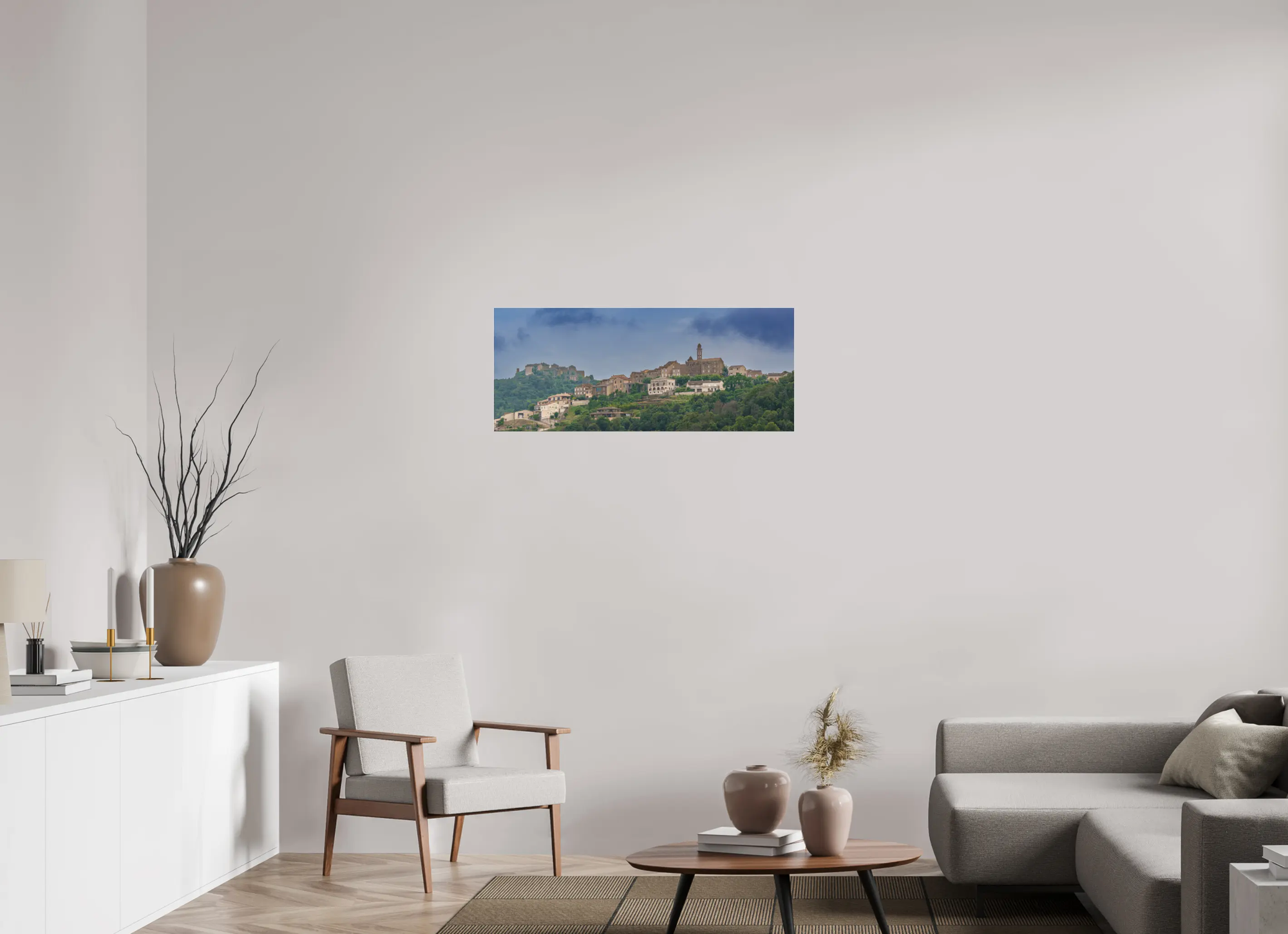 Photo d’Art de Sorbo-Ocagnano en Corse – Village Perché et Clocher en HD | Décoration Murale Authentique Ref.33 corsevision