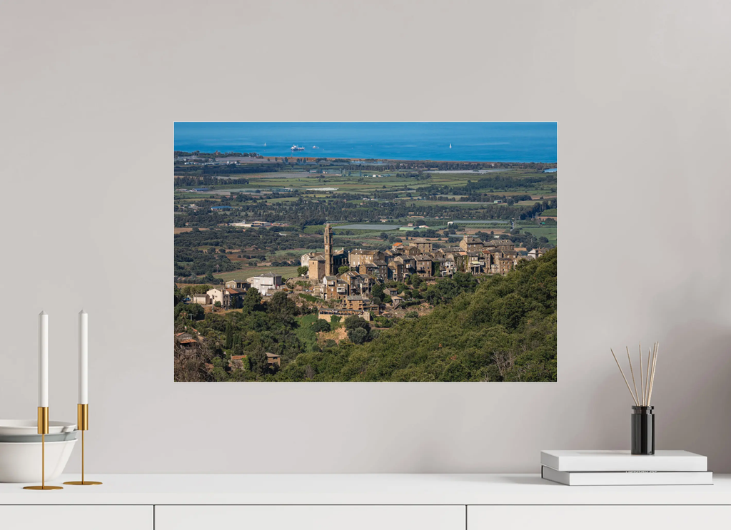Venzolasca, village corse avec vue sur mer – Photo d’art en tirage papier ou plexiglas Ref.22 corsevision