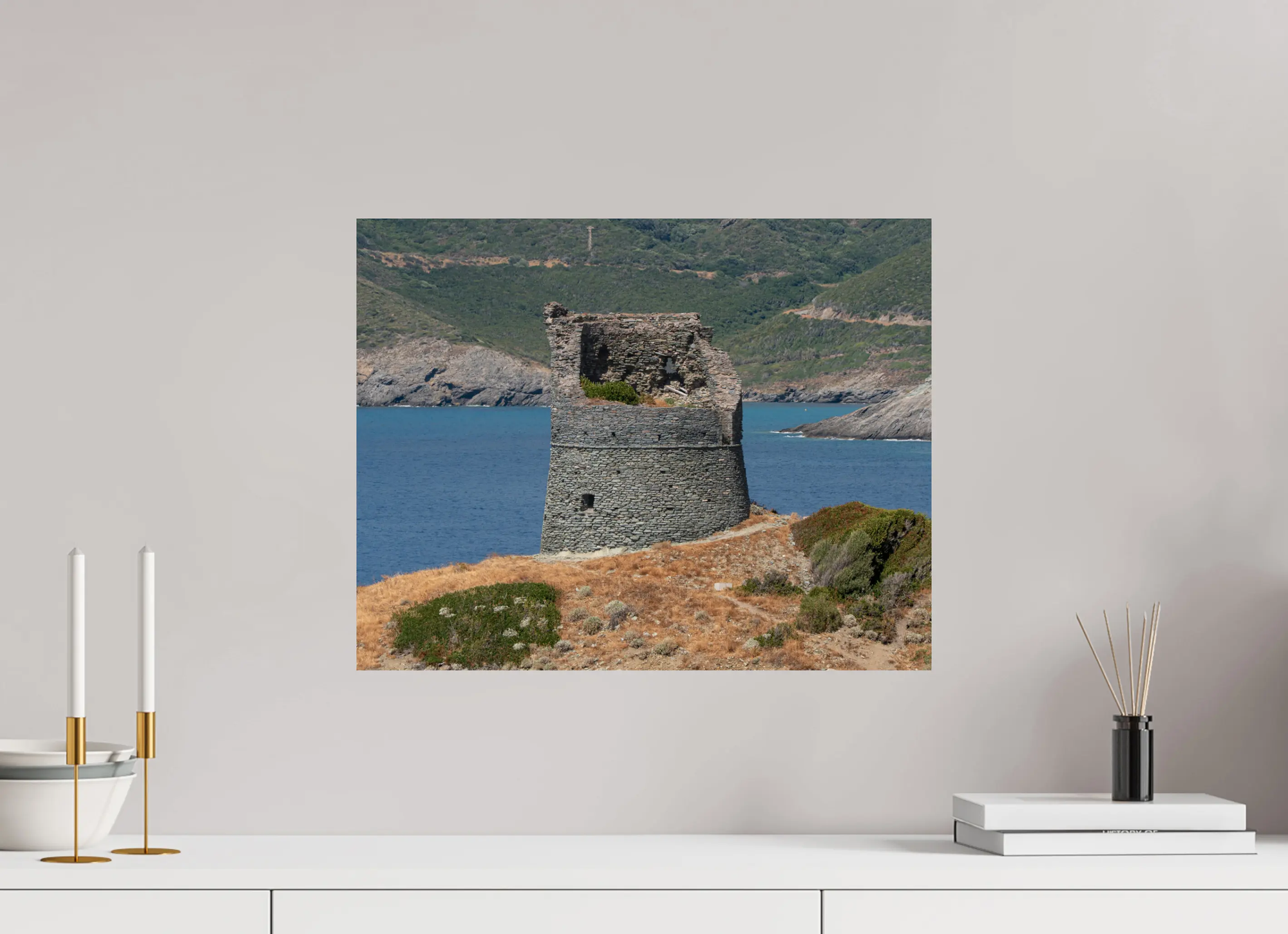 Tour Génoise de Scalo en Corse (photo d’art : papier, plexi) Ref.65 corsevision