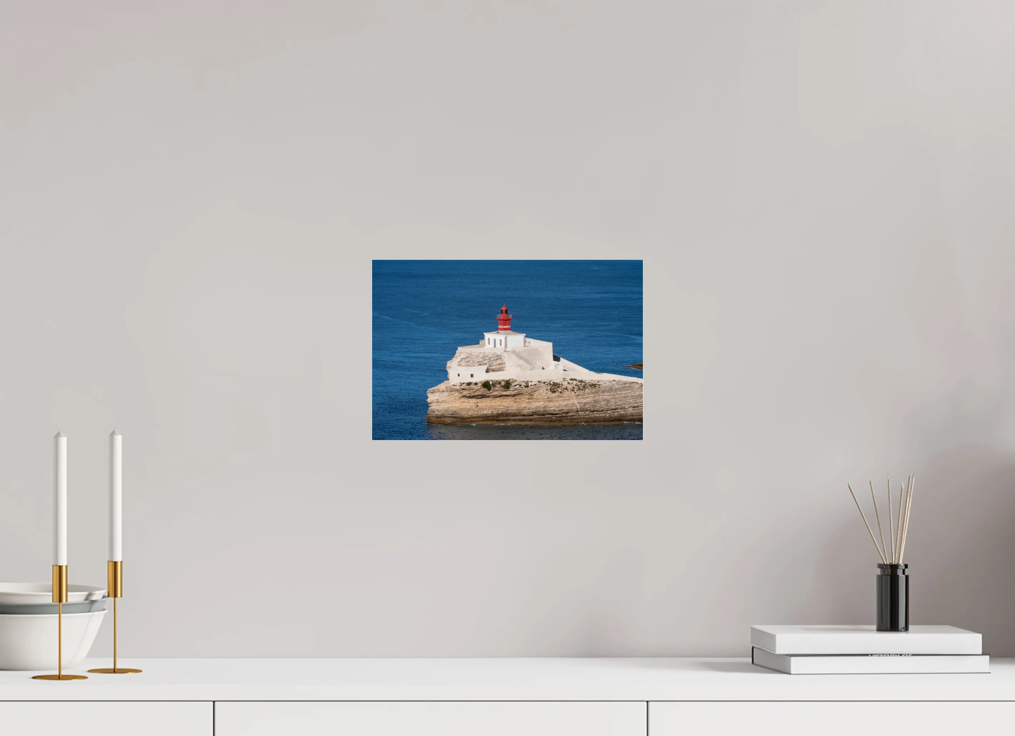 30 x 20 cm, Tirage Photo sur Plexi Phare de la Madonetta – Photo d’art de Bonifacio (papier, plexi)
