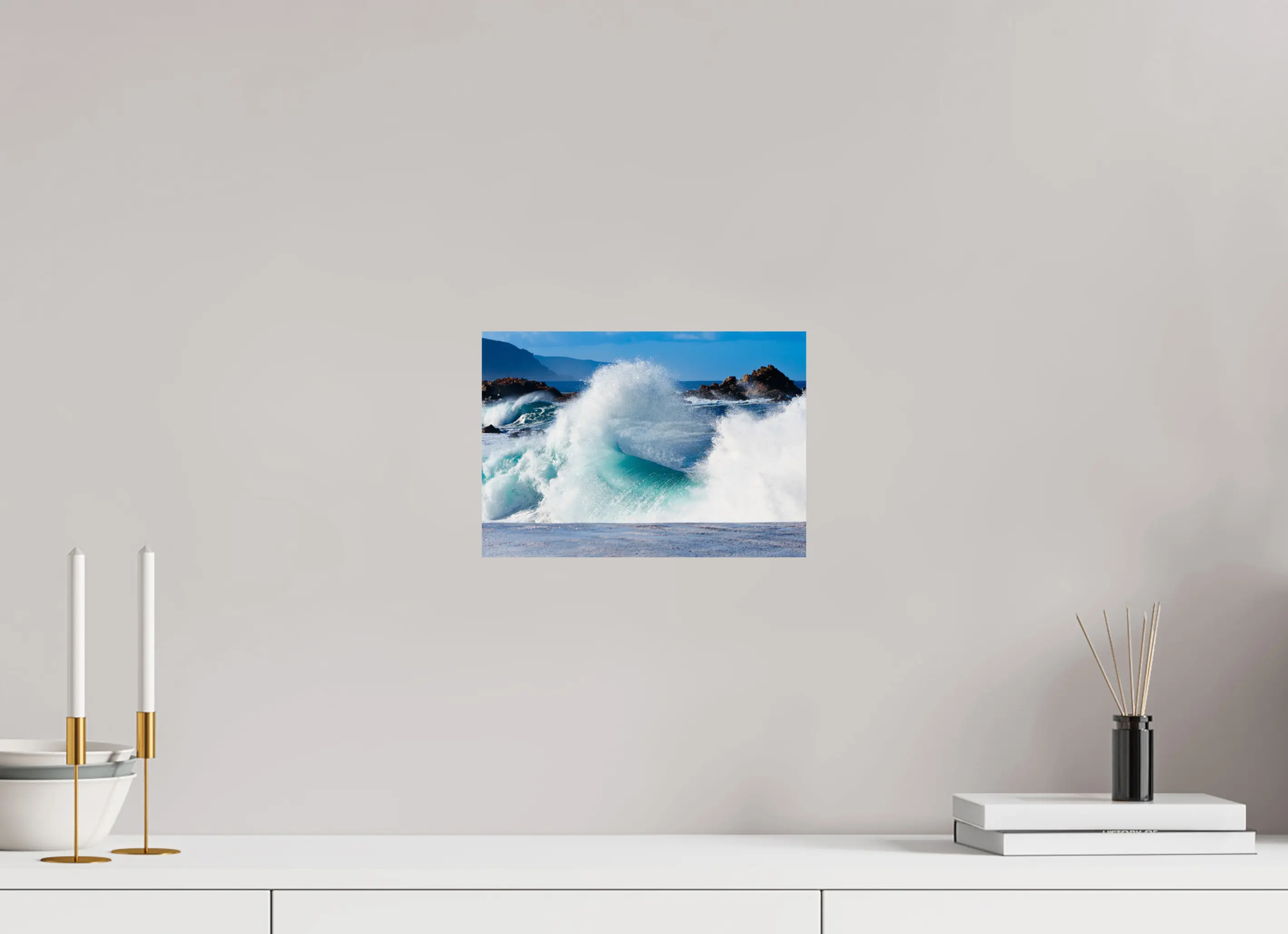 Vagues spectaculaires – Plage du Liamone, photo d’art corse (papier, plexi) Ref.63 corsevision