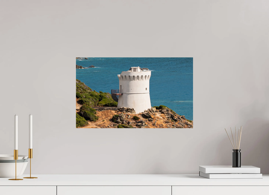Tour génoise d’Albo – Photo d’art du patrimoine corse en bord de mer (papier, plexi) Ref.64 corsevision