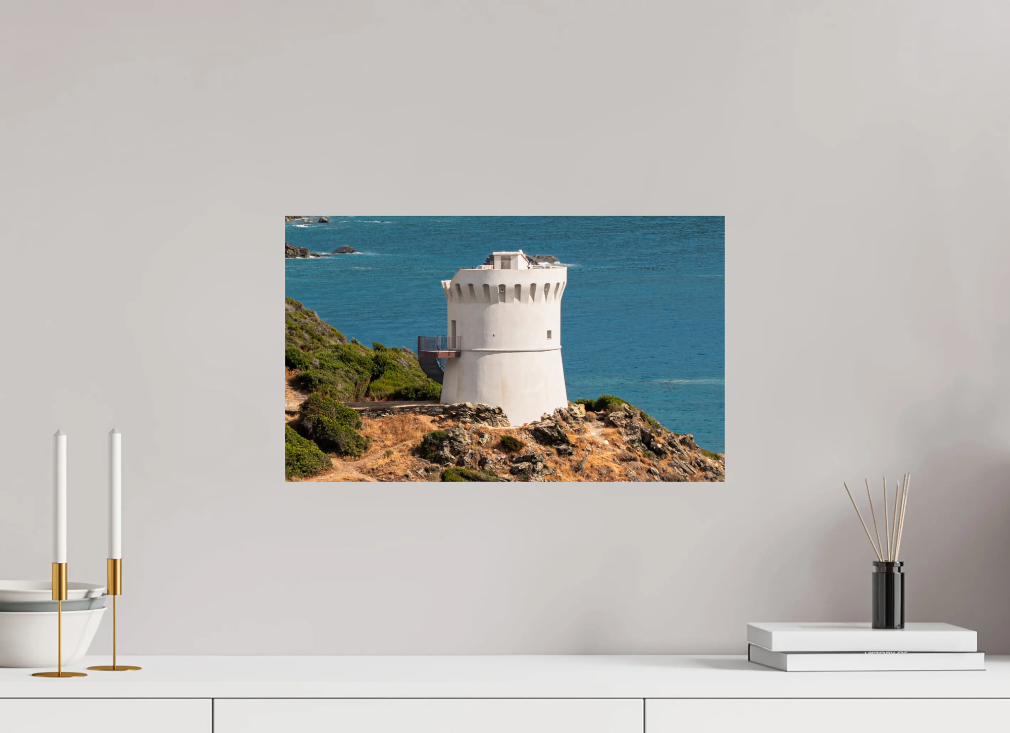 Tour génoise d’Albo – Photo d’art du patrimoine corse en bord de mer (papier, plexi) Ref.64 corsevision