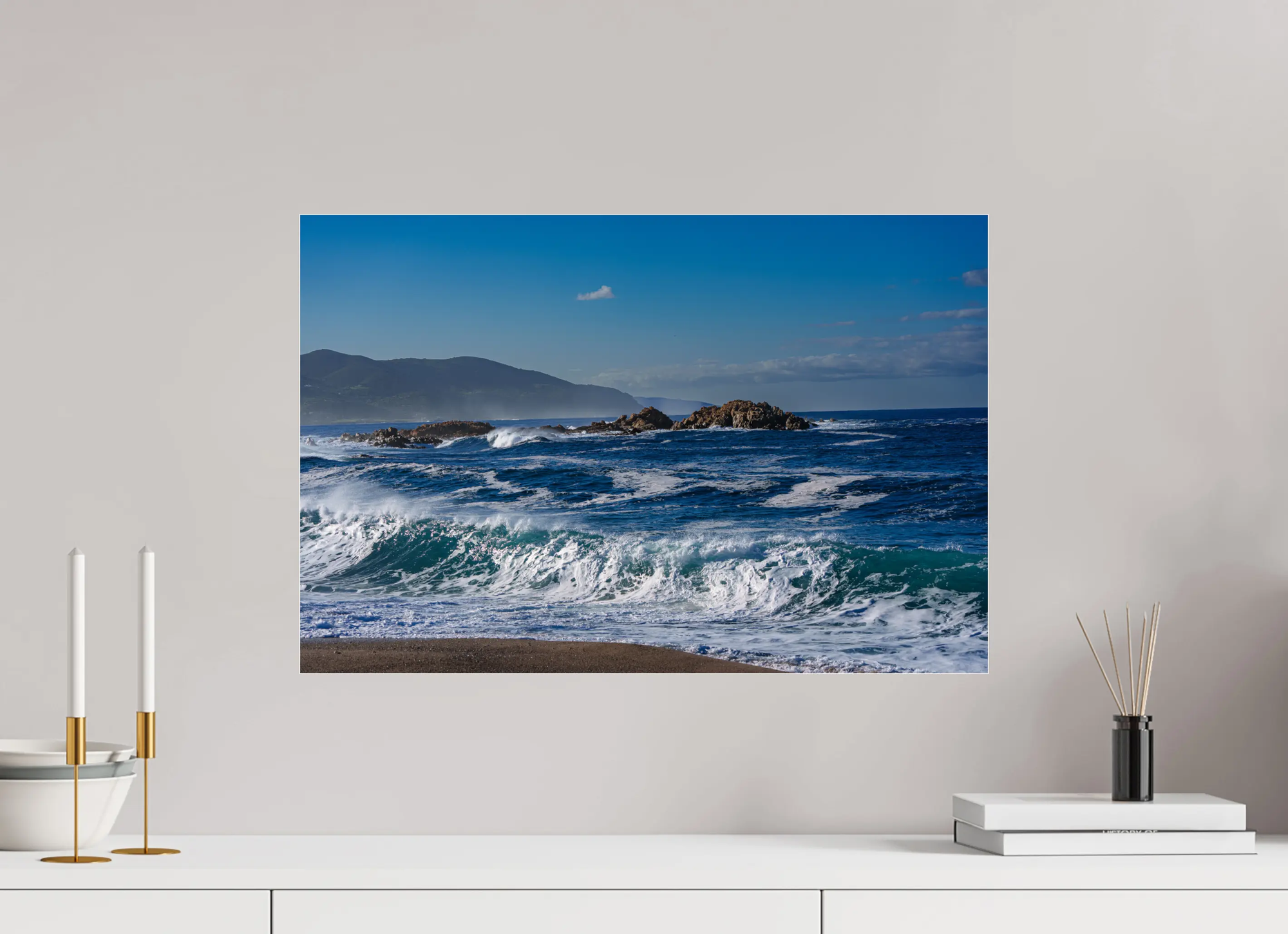 Vagues sauvages du Liamone – Corse (photo d’art : papier, plexi) Ref.55 corsevision