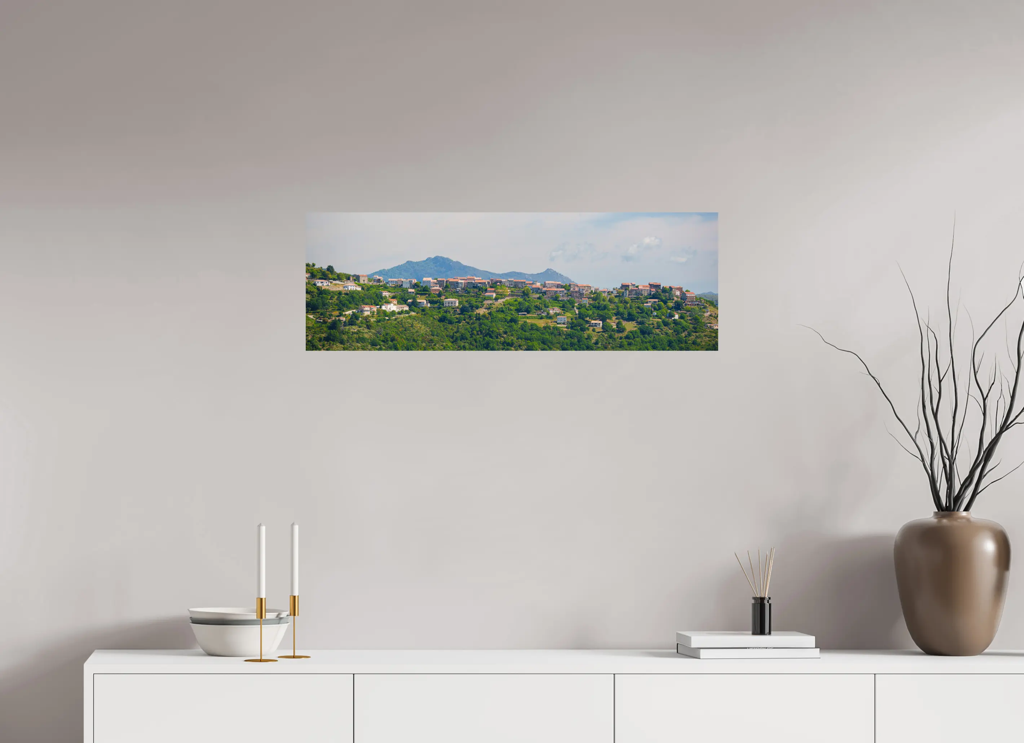 Photo d’Art d’Antisanti – Village Corse Panoramique en HD | Décoration Murale Authentique Réf.3 corsevision