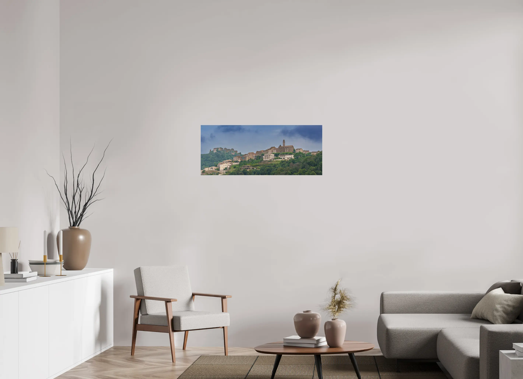 Photo d’Art de Sorbo-Ocagnano en Corse – Village Perché et Clocher en HD | Décoration Murale Authentique Ref.33 corsevision