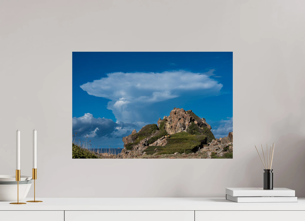 60 x 40 cm, Tirage photo sur Fuji Crystal DP Ciel et roches de la Parata – Photo d’art en Corse (Papier, plexi) Ref.107