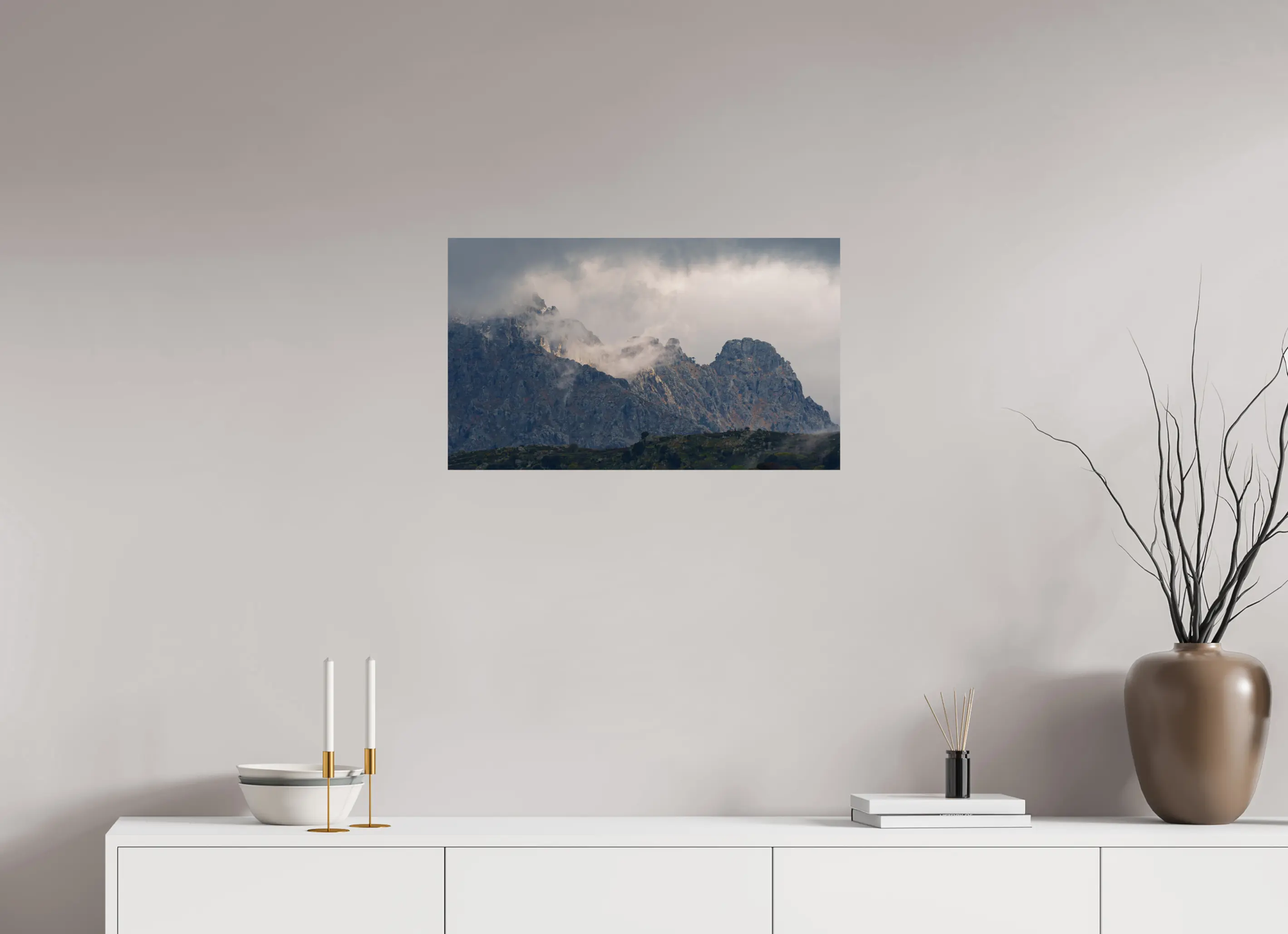 Montagnes d’hiver en Balagne – photo d’art corse (papier, plexi) Ref.76 corsevision