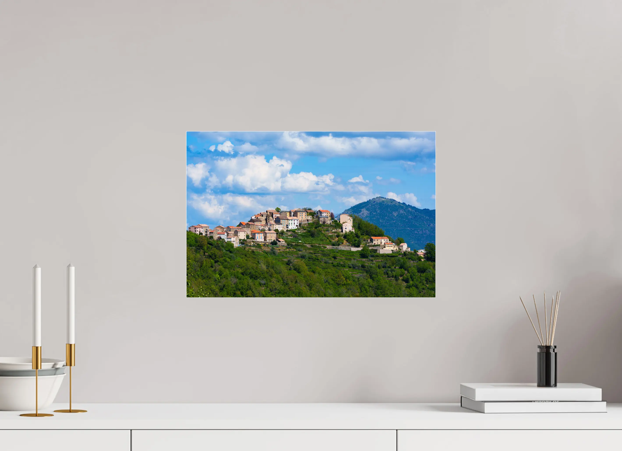 Riventosa, village suspendu en Haute-Corse – Photo d’art pour déco murale, tirage papier ou plexi Ref.48 corsevision
