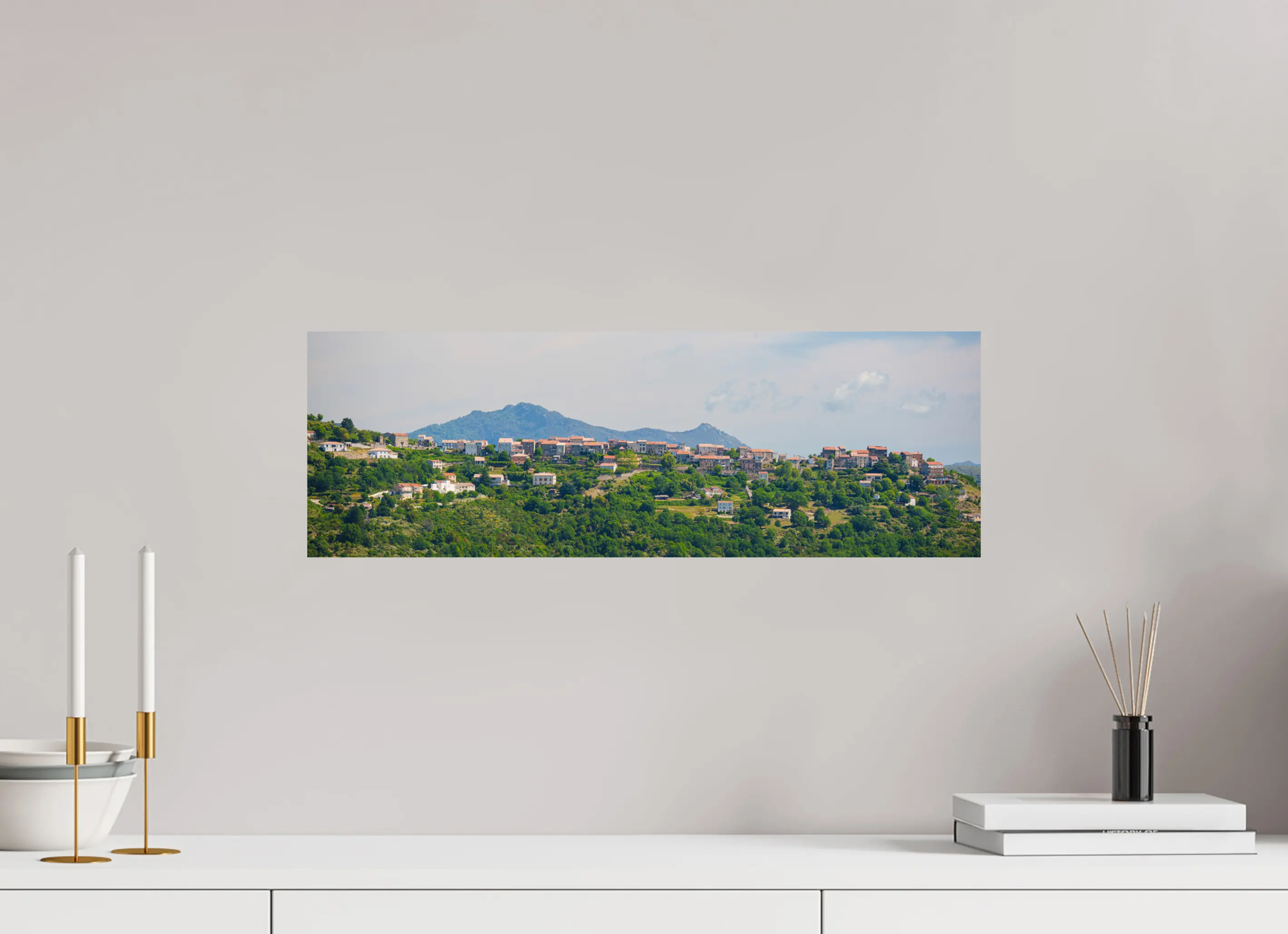 Photo d’Art d’Antisanti – Village Corse Panoramique en HD | Décoration Murale Authentique Réf.3 corsevision