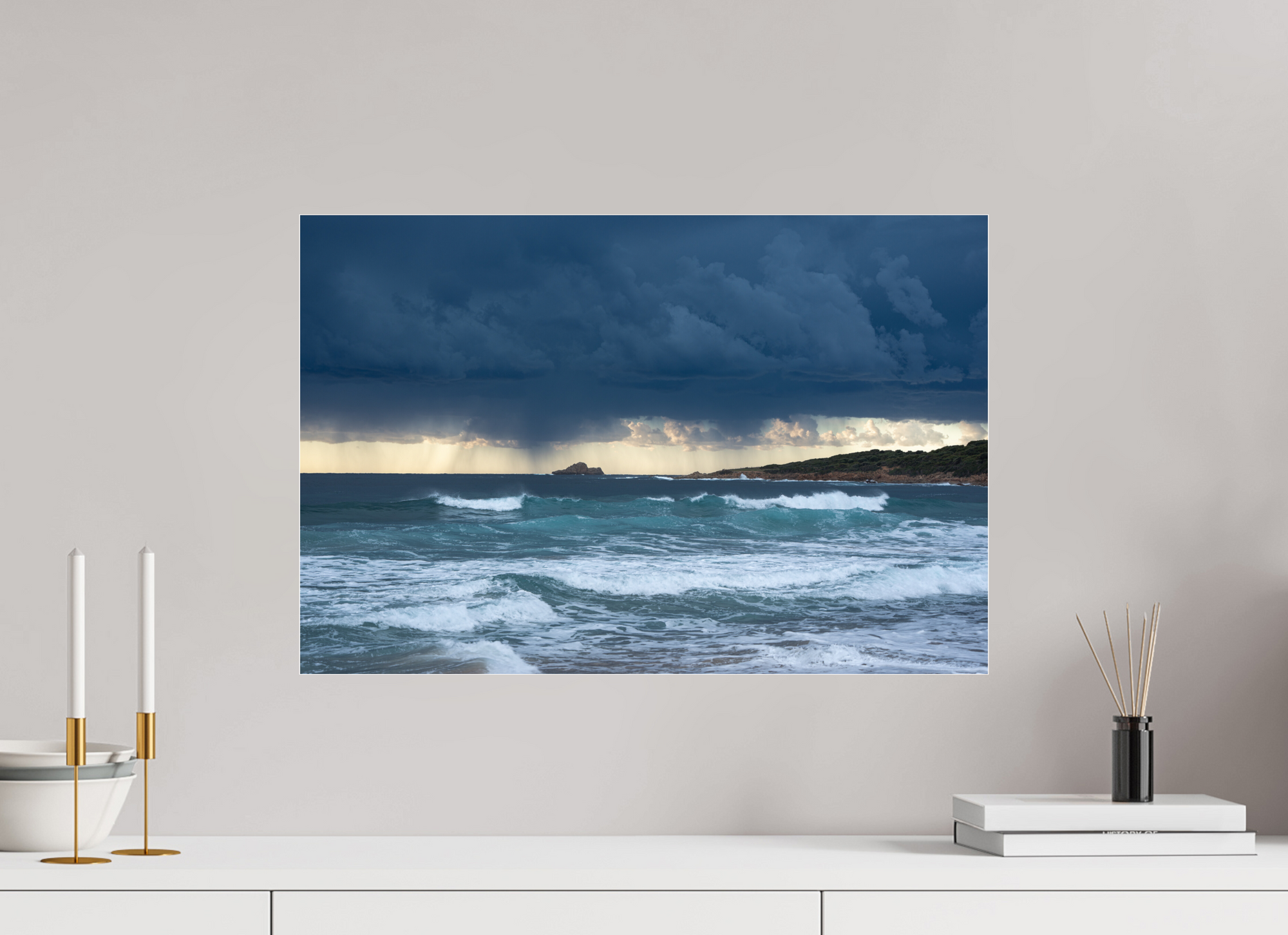 60 x 40 cm, Tirage Photo sur Plexi Capo di Feno – Photo d’art tempête marine (tirage papier & plexiglas) Ref.120