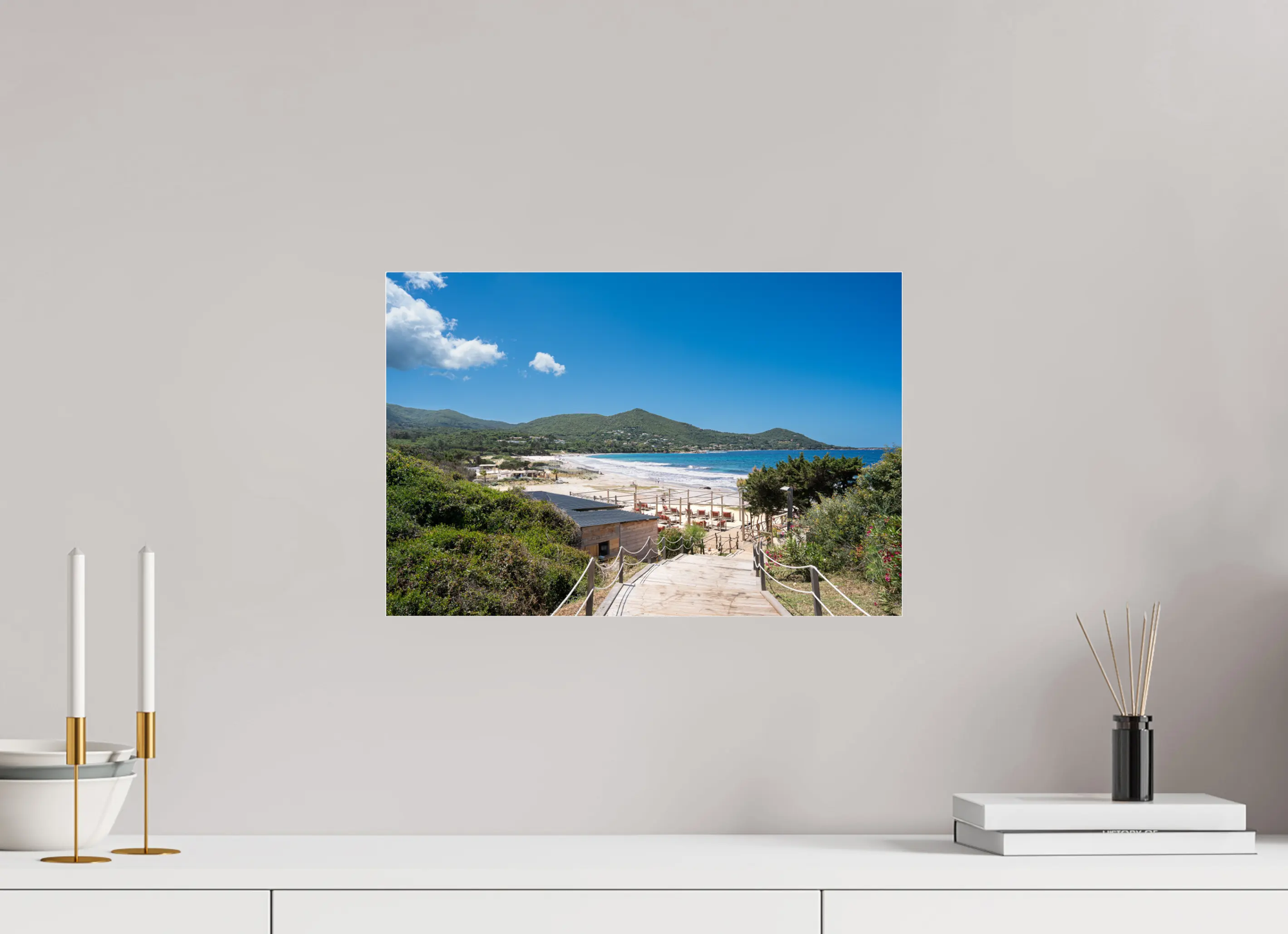 Plage de Mare e Sole – Photo d’art de la plage corse (papier, plexi) Ref.71 corsevision