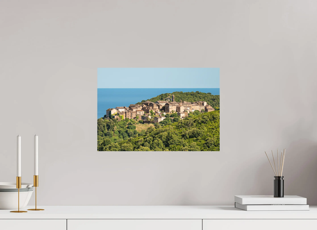 Penta-di-Casinca, village corse avec vue sur mer – Photo d’art en tirage papier ou plexiglas Ref.42 corsevision