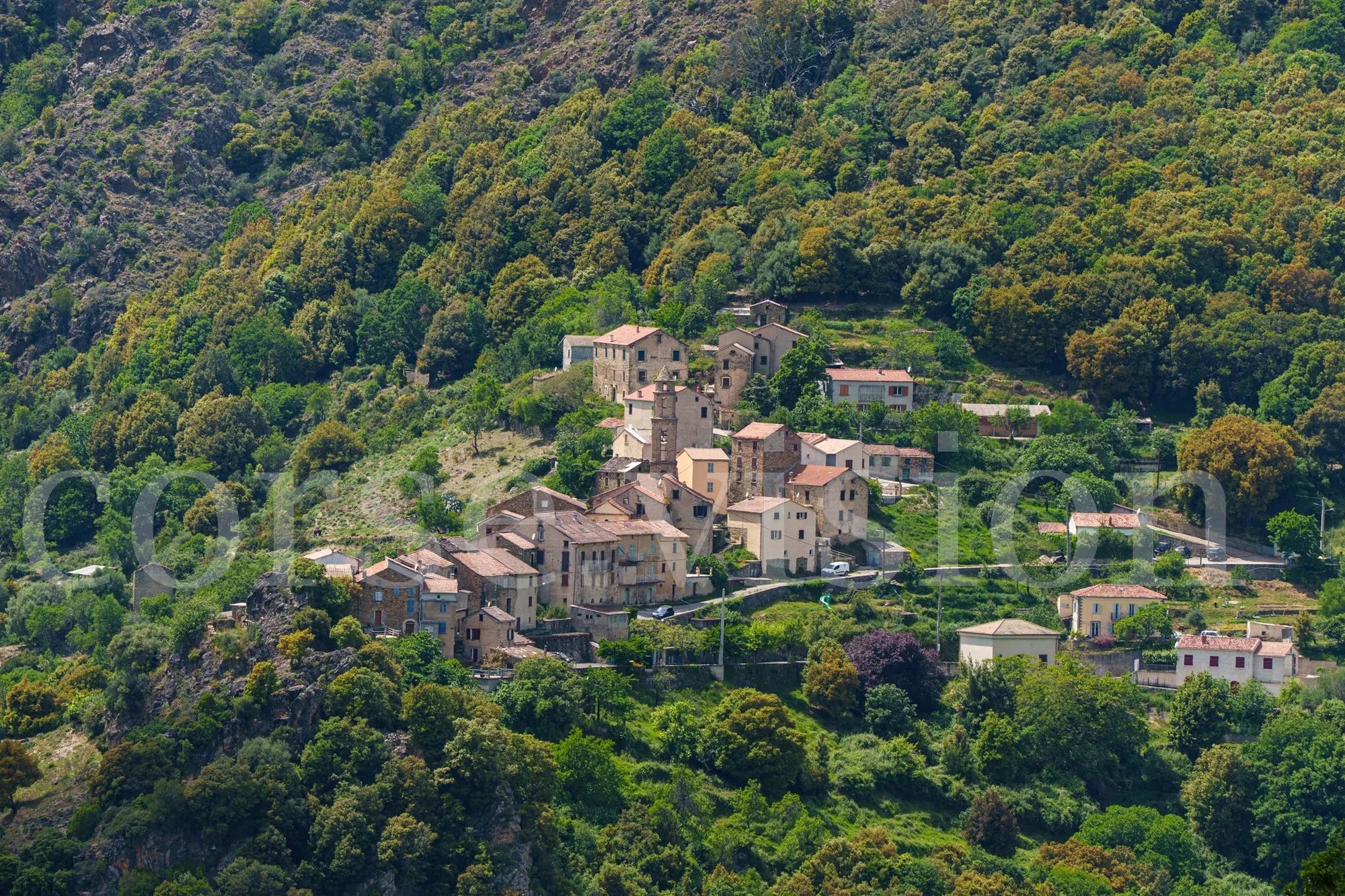 Castellare-di-Mercurio – Photo d’art du village corse | Papier, plexi Ref.16 corsevision