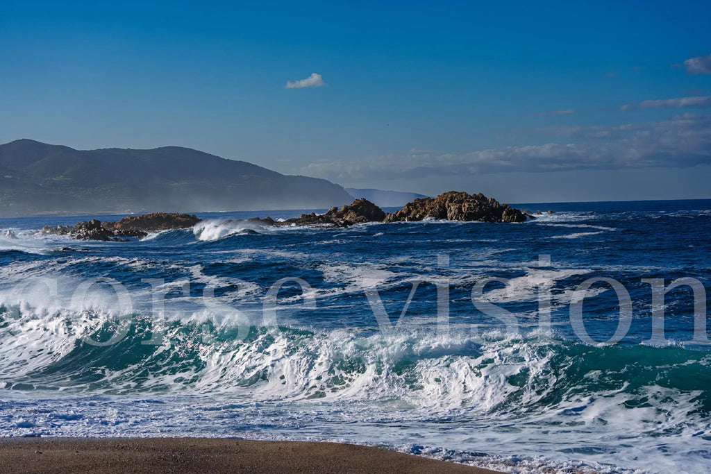 Vagues sauvages du Liamone – Corse (photo d’art : papier, plexi) Ref.55 corsevision