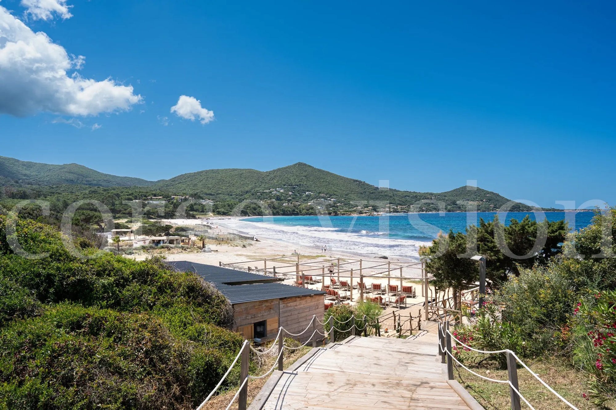 Plage de Mare e Sole – Photo d’art de la plage corse (papier, plexi) Ref.71 corsevision