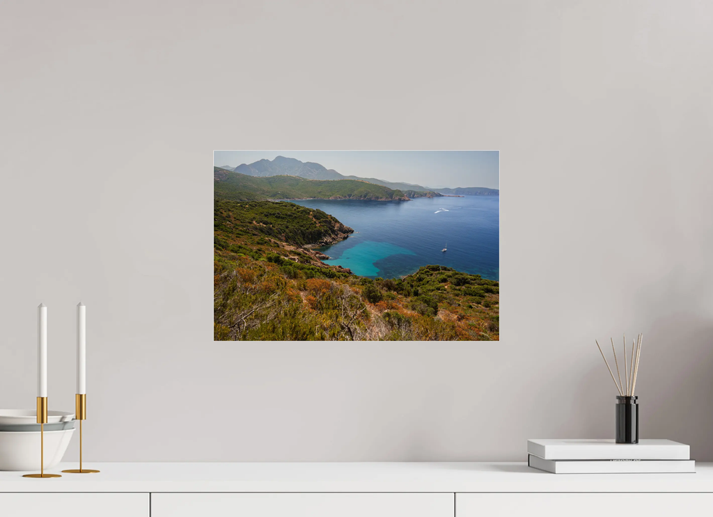 Falaises et eaux turquoise de Capo Rosso Corse – Photo d’art (papier, plexi) Ref.60 corsevision
