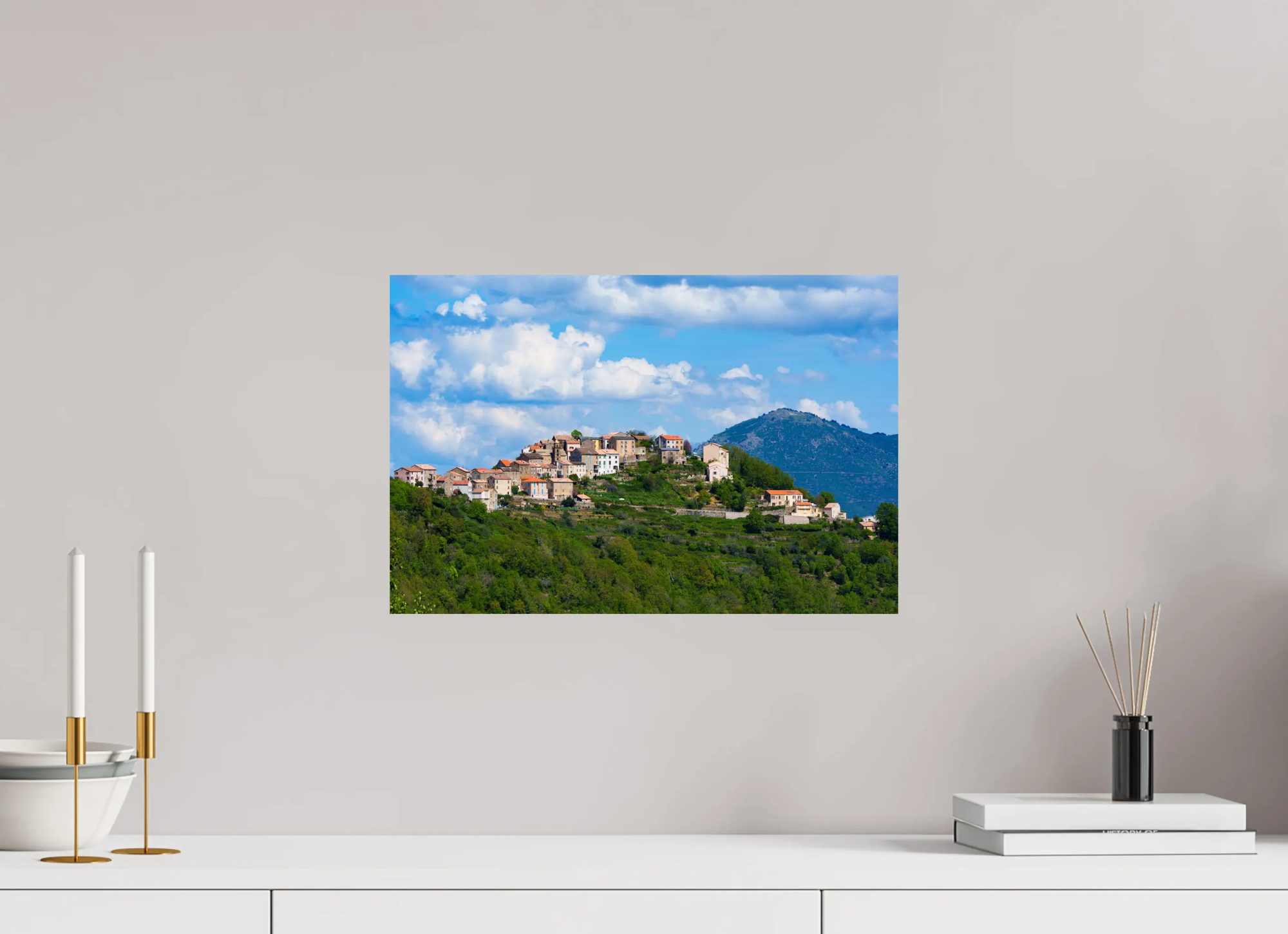 Riventosa, village suspendu en Haute-Corse – Photo d’art pour déco murale, tirage papier ou plexi Ref.48 corsevision