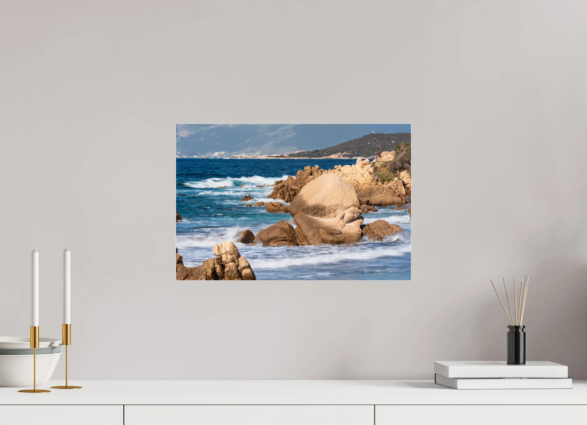 Photo d’art du bord de mer à la plage de Mare e Sole – Corse-du-Sud – Tirage papier & plexiglas Ref.86 corsevision