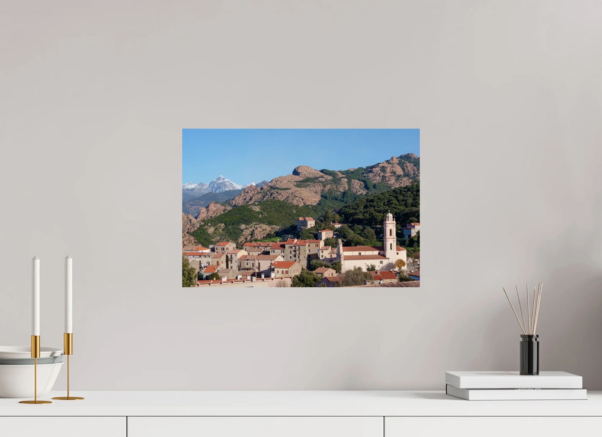 Piana, village corse entre mer et montagne – Photo d’art en format tirage papier ou plexiglas Ref.44 corsevision