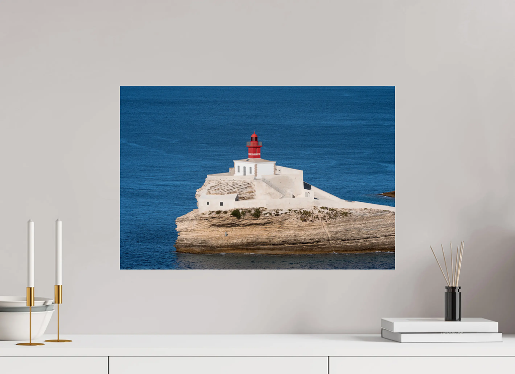 60 x 40 cm, Tirage Photo sur Plexi Phare de la Madonetta – Photo d’art de Bonifacio (papier, plexi)