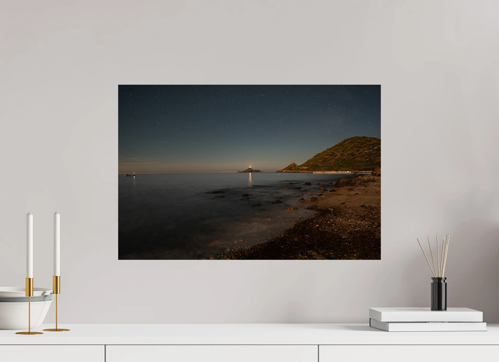 60 x 40 cm, Tirage photo sur Fuji Crystal DP Îles Sanguinaires de nuit – Photo d’art (papier, plexi) Ref.97