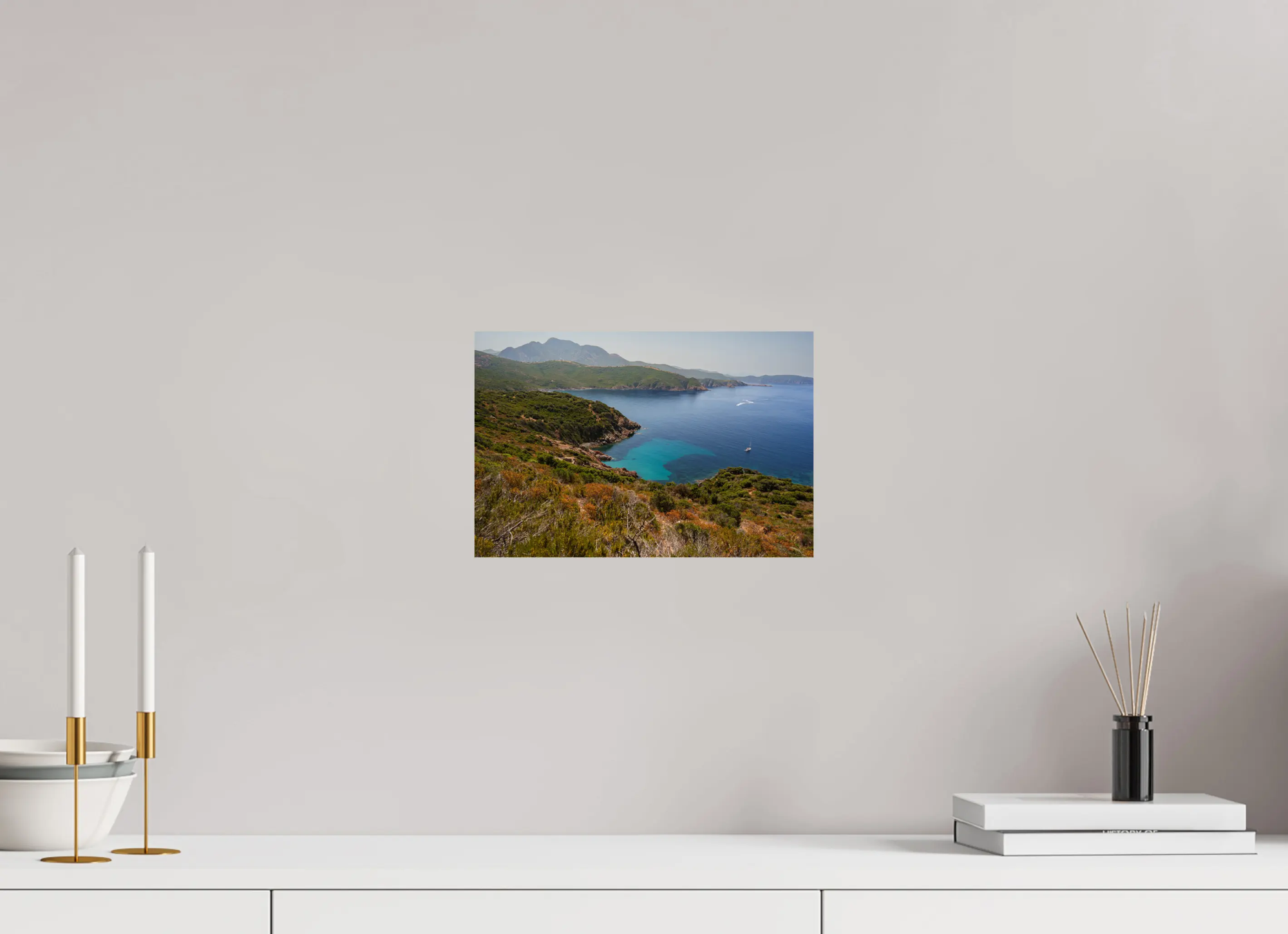 Falaises et eaux turquoise de Capo Rosso Corse – Photo d’art (papier, plexi) Ref.60 corsevision