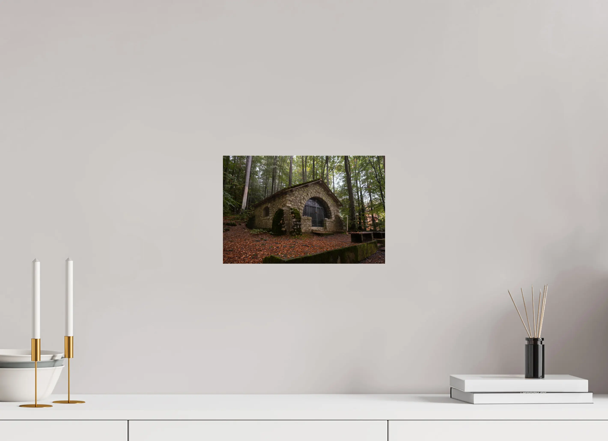 30 x 20 cm, Tirage Photo sur Plexi Chapelle de Vizzavona – photo d’art (papier, plexi) Ref.103