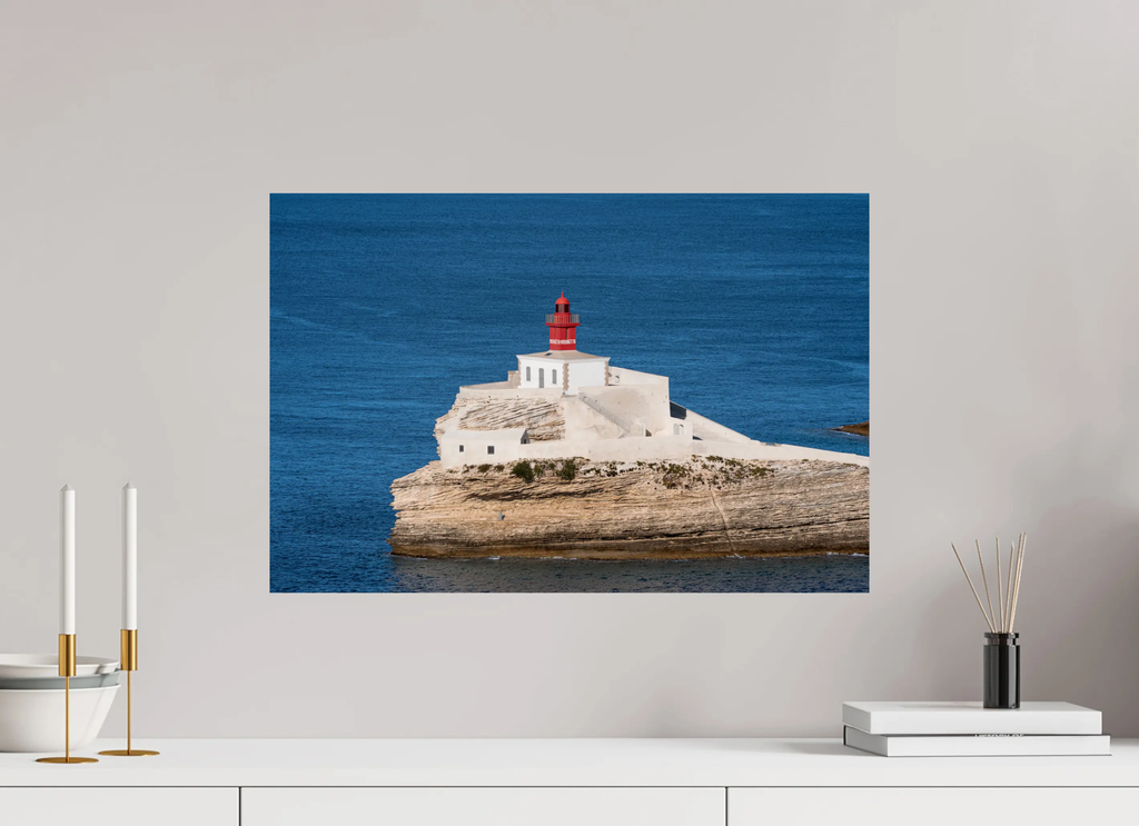 60 x 40 cm, Tirage photo sur Fuji Crystal DP Phare de la Madonetta – Photo d’art de Bonifacio (papier, plexi)