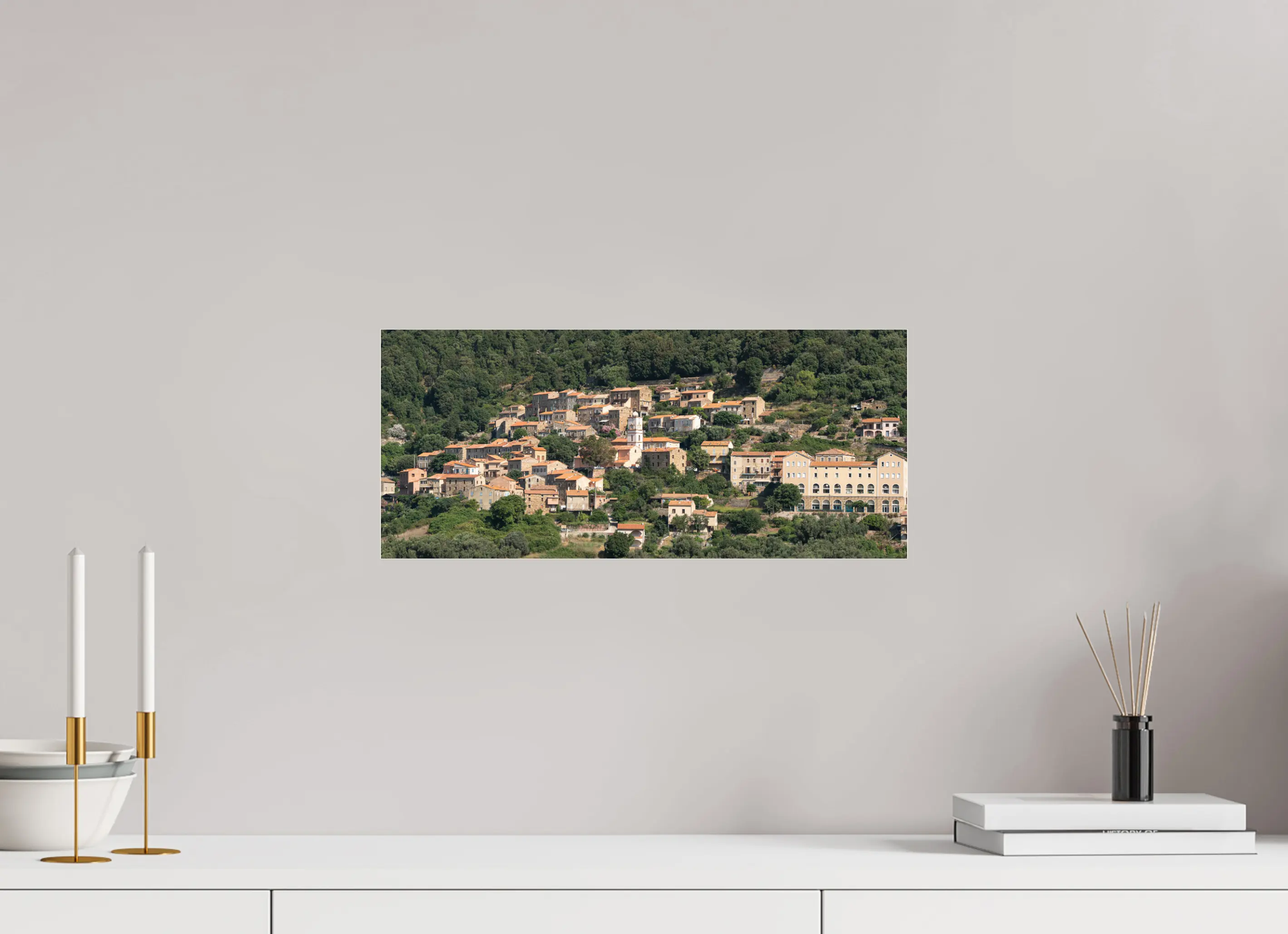 Photo d’Art du Village d’Ota en Corse – Architecture Traditionnelle en HD | Décoration Murale Authentique Ref.35 corsevision