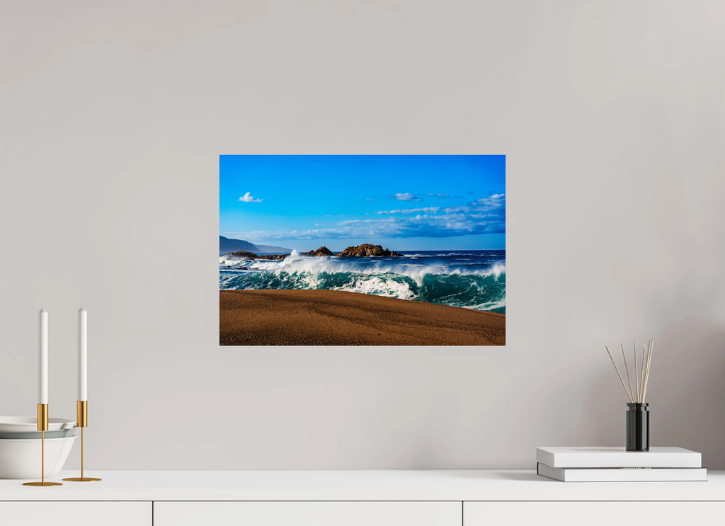 Plage du Liamone – Photo d’art de vagues spectaculaires en Corse (papier, plexi) Ref.66 corsevision