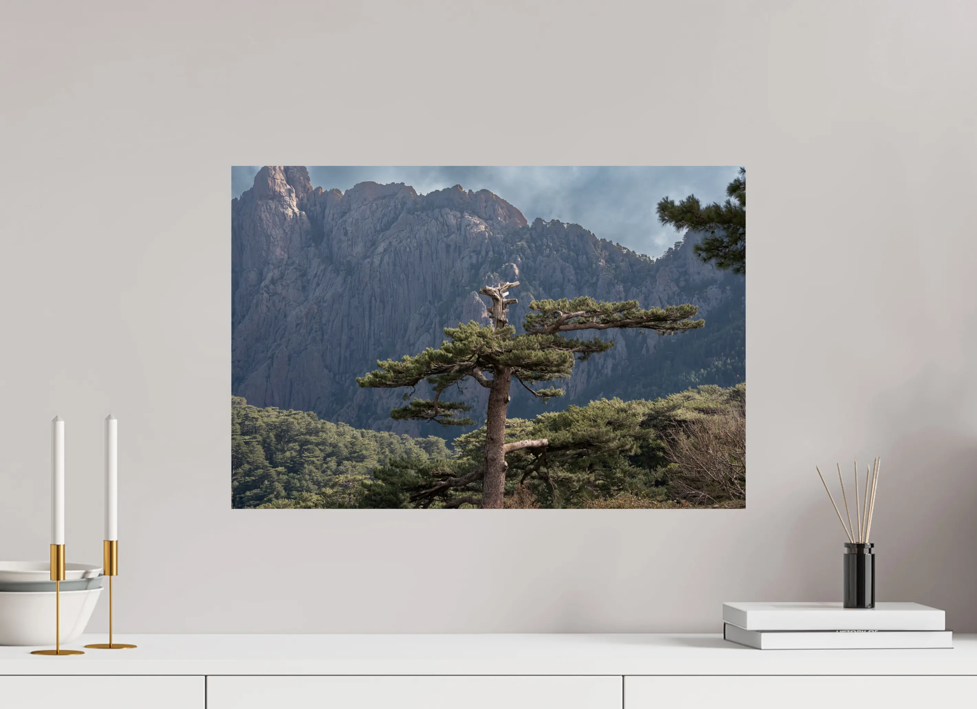 60 x 40 cm, Tirage photo sur Fuji Crystal DP Bavella – Photo d’art des montagnes corses (papier, plexi) Ref.114