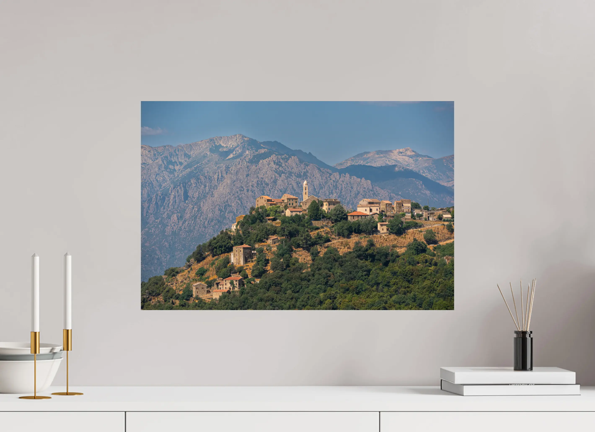 Santa Lucia di Mercurio, village corse perché – Photo d’art en tirage papier ou plexiglas Ref.23 corsevision