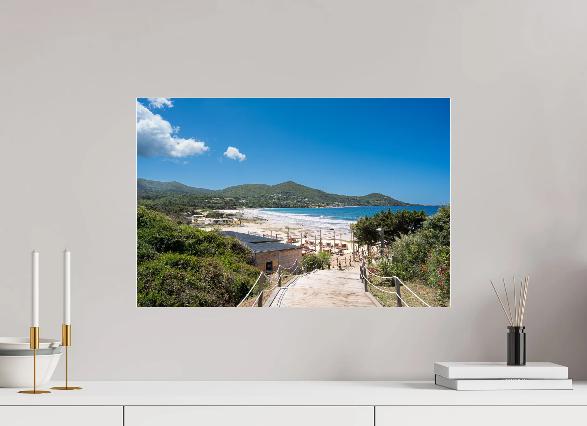 Plage de Mare e Sole – Photo d’art de la plage corse (papier, plexi) Ref.71 corsevision