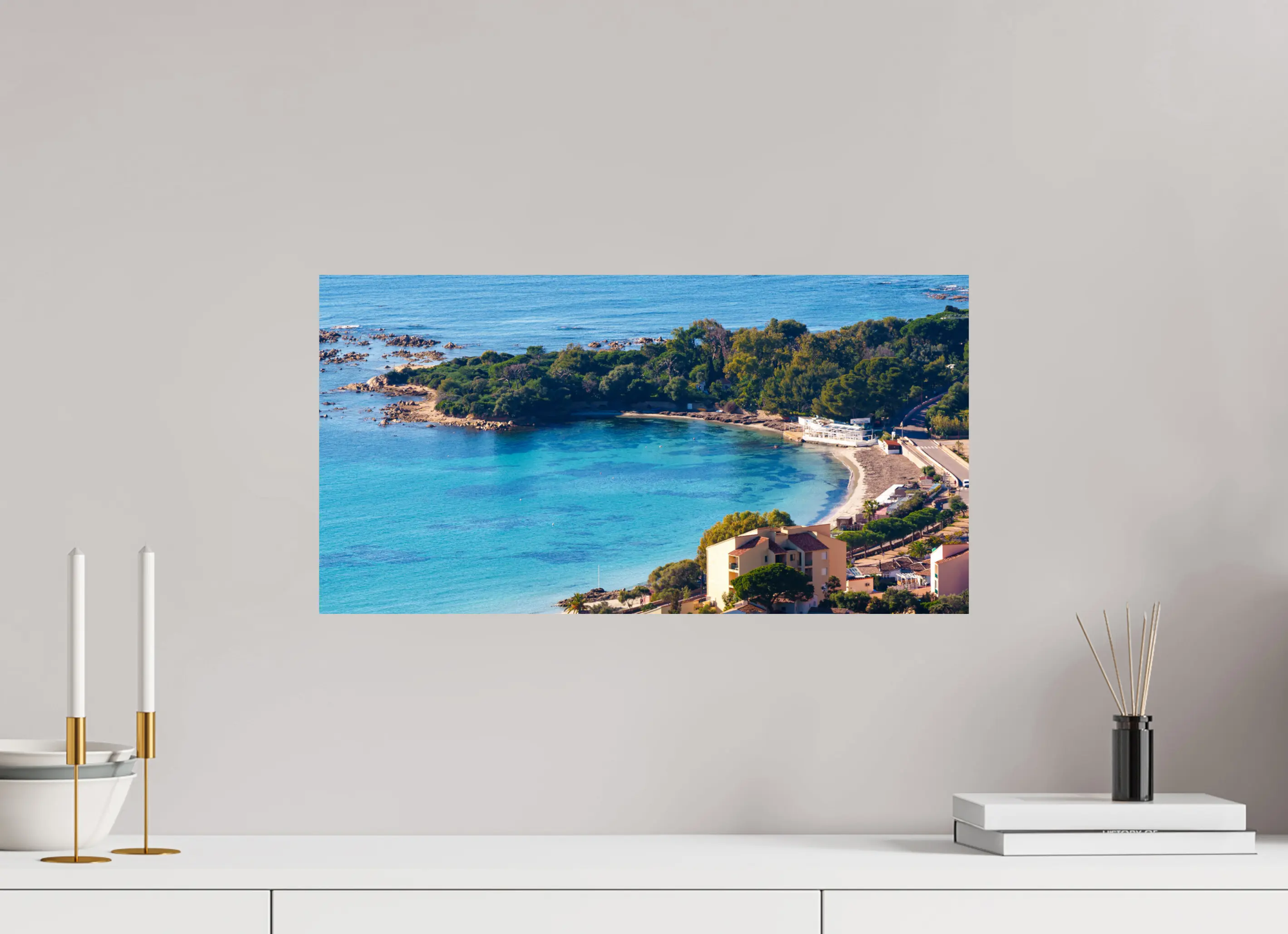 Plage de Marinella – Route des Sanguinaires, Corse (photo d’art : papier, plexi) Ref.70 corsevision