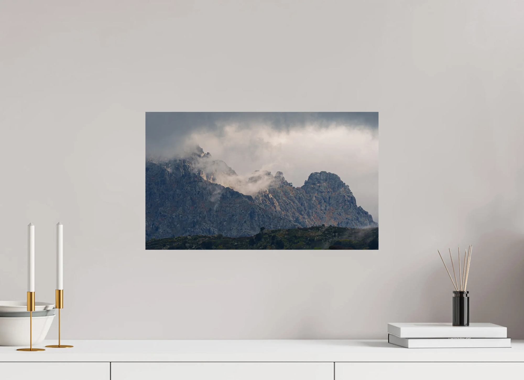 Montagnes d’hiver en Balagne – photo d’art corse (papier, plexi) Ref.76 corsevision