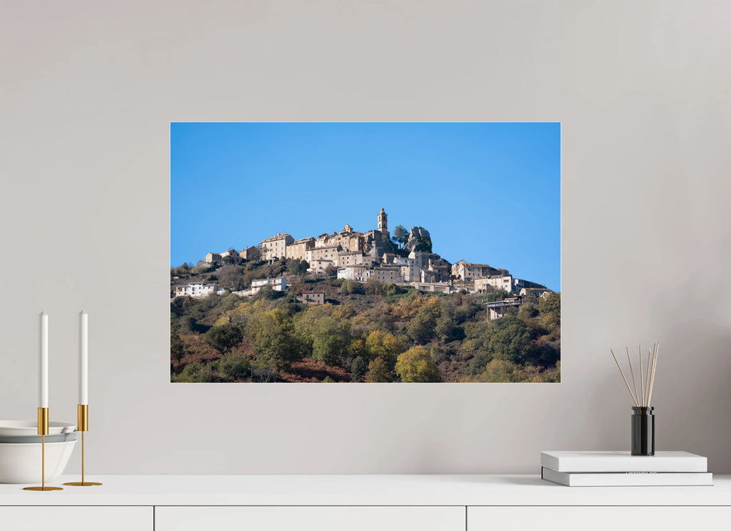 60 x 40 cm, Tirage Photo sur Plexi Photo d’art du village de Loreto-di-Casinca (Corse) Ref.117