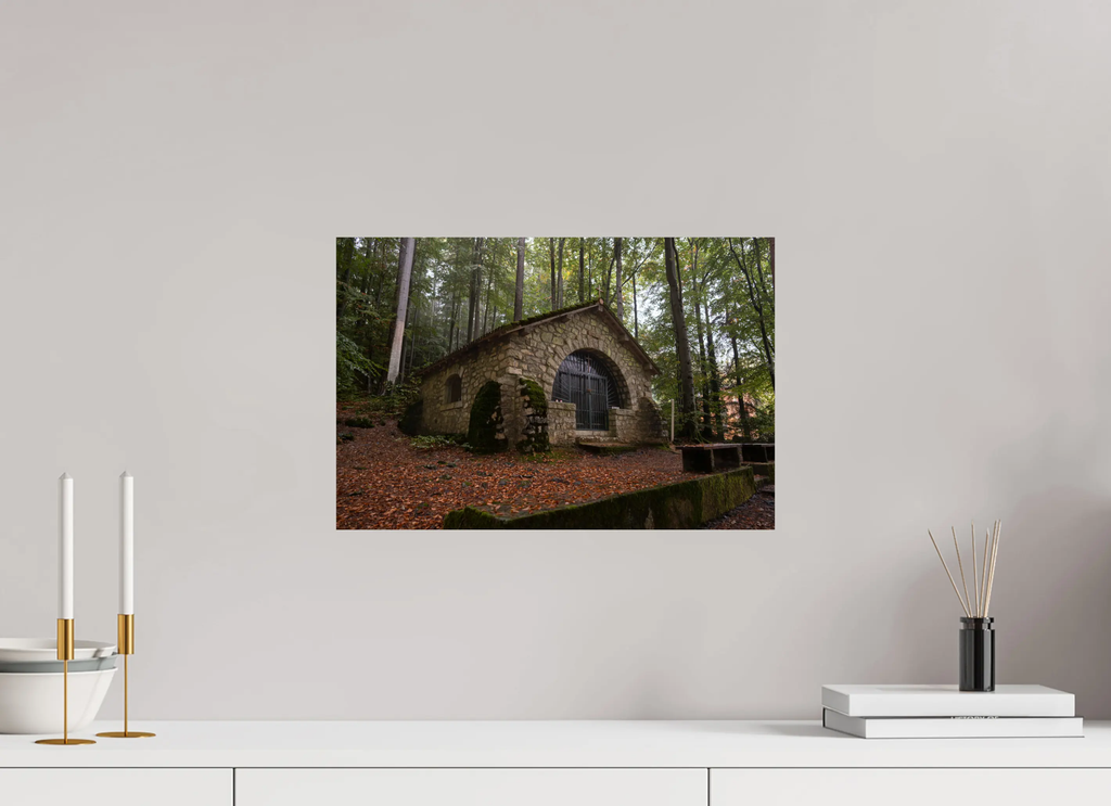 45 x 30 cm, Tirage photo sur Fuji Crystal DP Chapelle de Vizzavona – photo d’art (papier, plexi) Ref.103