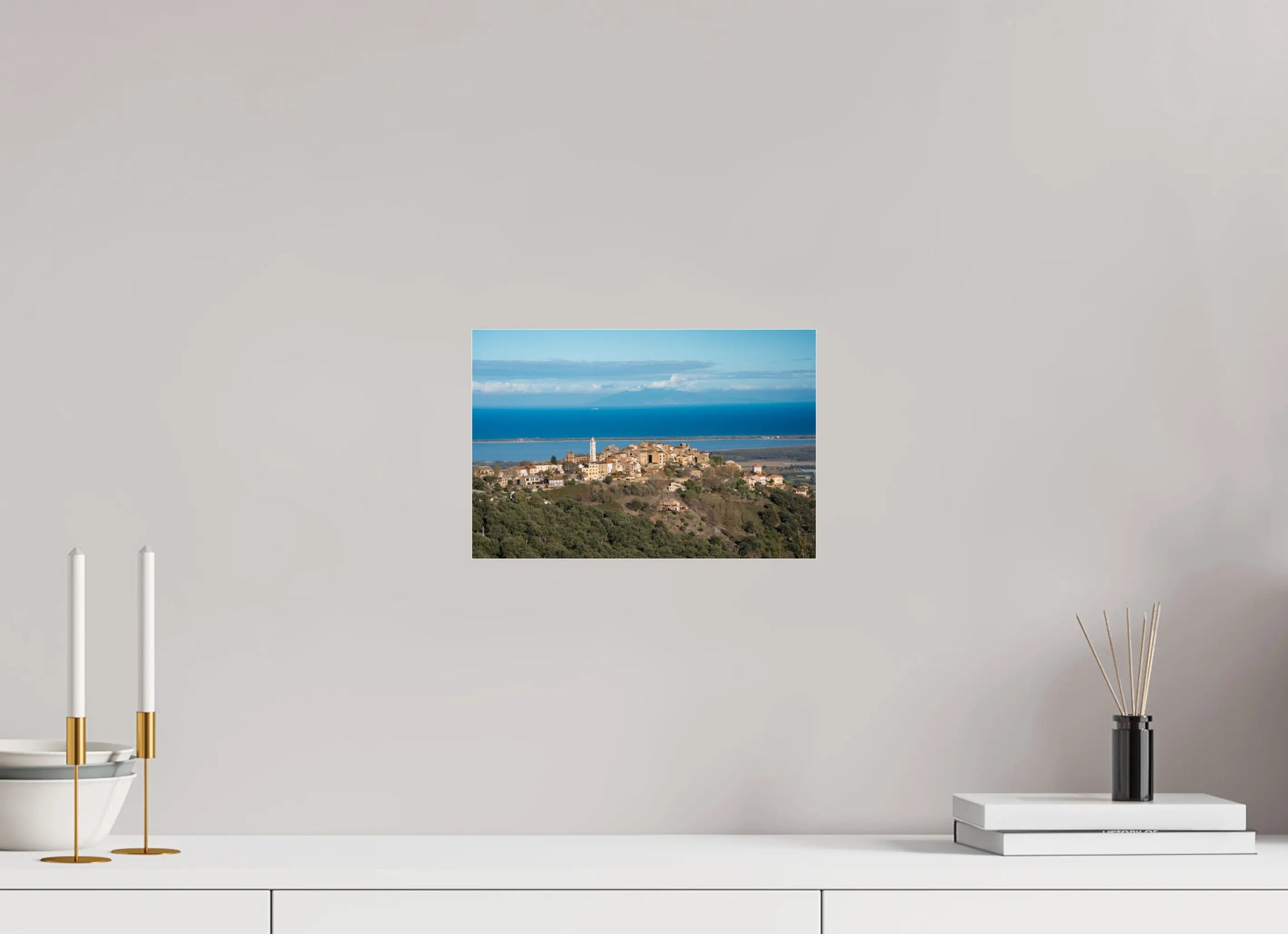 30 x 20 cm, Tirage Photo sur Plexi Borgo – Photo d’art du village corse | Tirage papier & plexiglas Ref.116