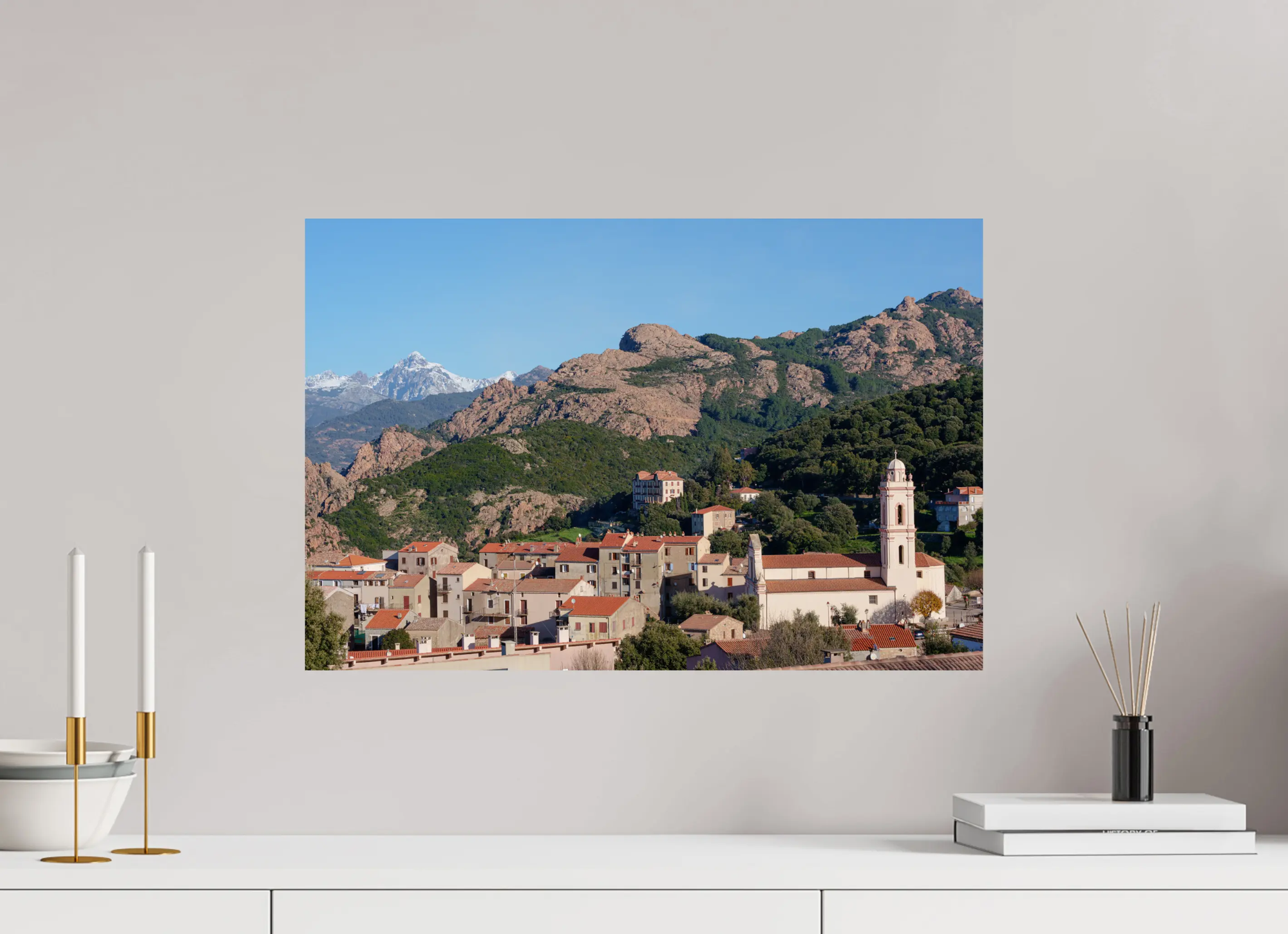 Piana, village corse entre mer et montagne – Photo d’art en format tirage papier ou plexiglas Ref.44 corsevision